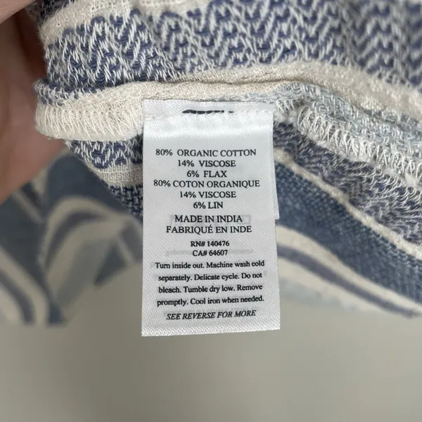 Faherty Size S Striped Annabelle Organic Cotton Blend Top Short Sleeve - Image 3