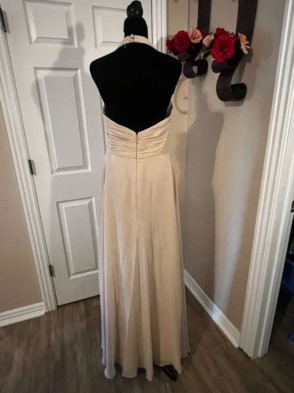 Formal beige evening bridesmaid dress - Image 4