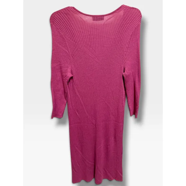 Lane Bryant 18/20 Pink Ribbed Double Tie Front Duster Cardigan NWT Berry NEW - Image 3