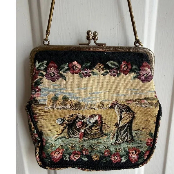 Vintage 1950's Walborg French Country Tapestry Woven‎ Clutch Purse - Image 2