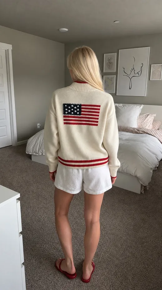 Universal Thread Americana Collared Pullover Sweater Nantucket Fall Winter - Image 2