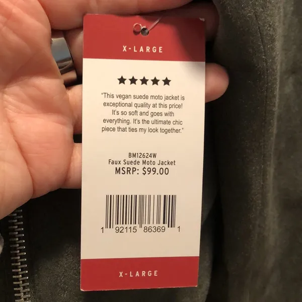 NWT Steve Madden BB Dakota Faux Suede Moto Jacket, XL - Image 6