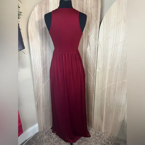 Tank Style Maxi Dress with Pockets - Image 3