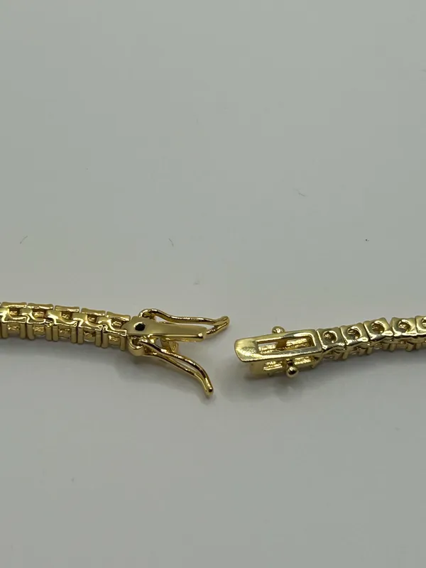 Moissanite Iced Out Tennis Chain and Bracelet Set Gold 3mm VVS1 22” and 7” - Image 6