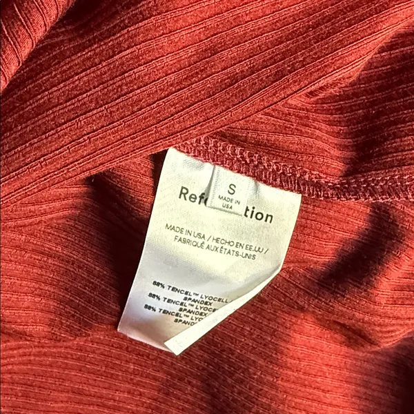 NEW REFORMATION Skylar Knit Mini Dress - Chianti Small - Image 8