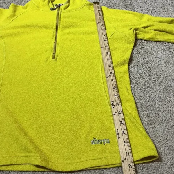 Sherpa Women's Yellow Fleece Hooded Pullover Zip Up Adventure Gear‎ M Baselayer - Image 4