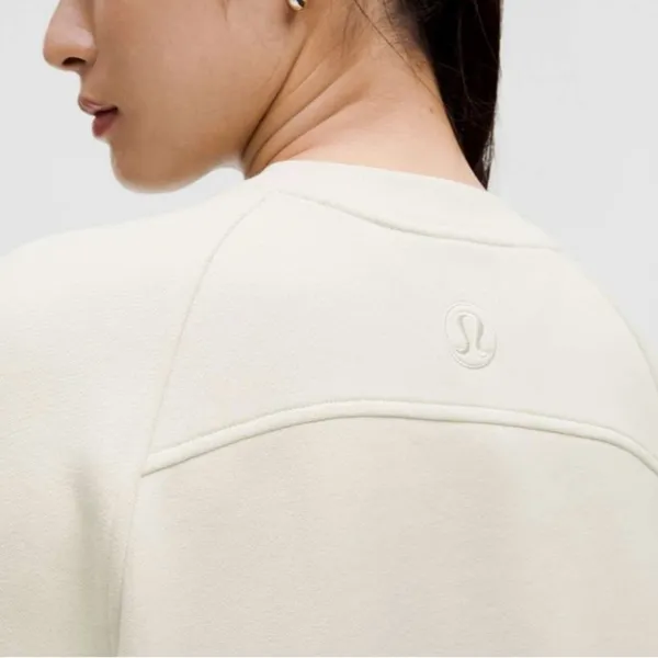 Lululemon NWT Scuba Oversized Pullover Wordmark Crewneck Bone Color Size M L - Image 6