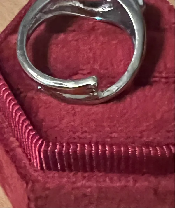 Women’s Stainless Steel Silver Embellished Ring Size 6 NWT - Image 2