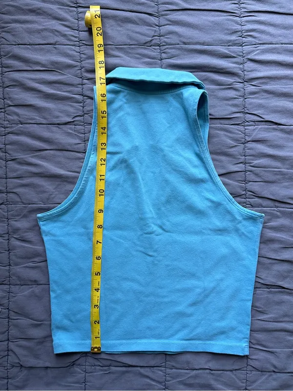 Abercrombie & Fitch Essential Polo Tank - Pool Blue - S - Image 14