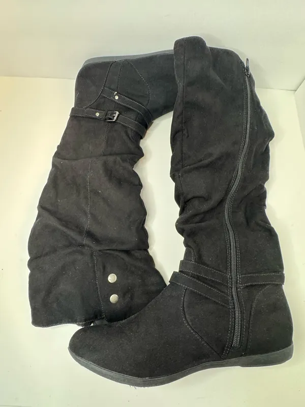 Joe Boxer Black Vegan Suede Boots Womens Size 10M - Image 3