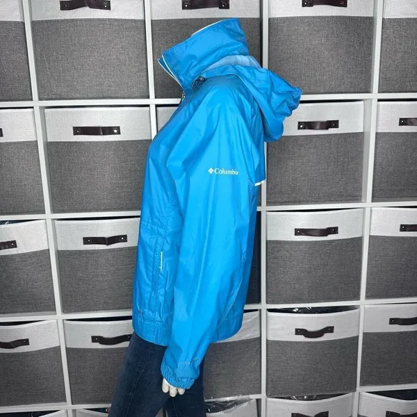Columbia Omni-Shield Blue Outdoor Packable Windbreaker Rain Jacket Size Medium - Image 11
