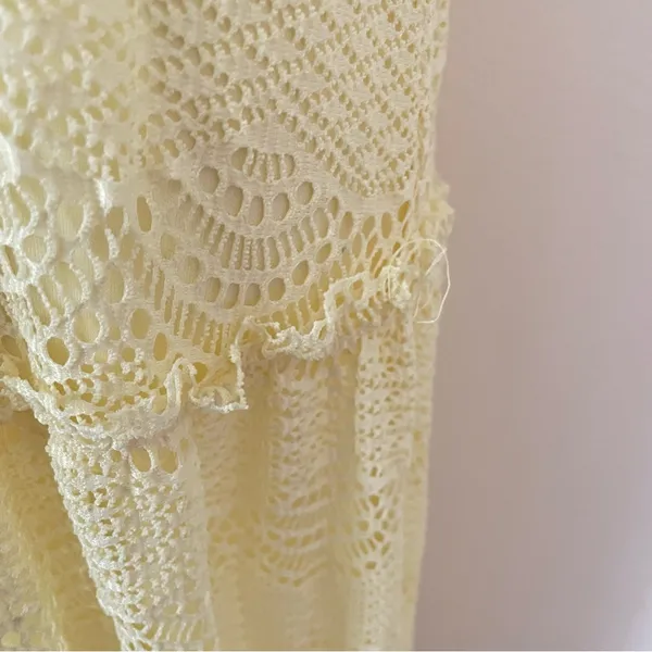 Selfie Leslie Portofino Sunset Ruffle Lace Maxi Dress Lemon in Small - Image 5