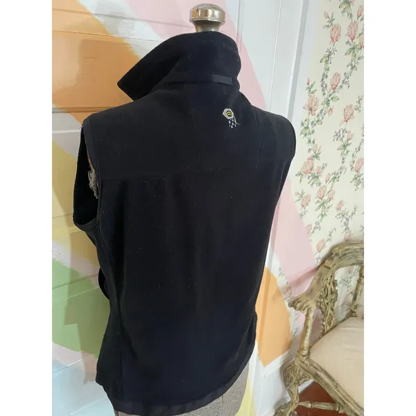 Mountain Hardwear Womens Black Fleece Vest Full Zip Hiking Outdoor Size 8 - Image 4