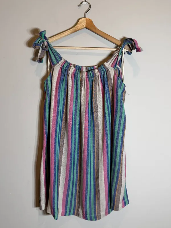Free People Off the Shoulder Striped Babydoll Mini Dress Womens XS Bohemian NWOT - Image 3