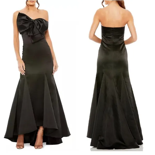 NEW NWT Mac Duggal Ieena Black Strapless Bow Mermaid Gown size 6 - Image 3