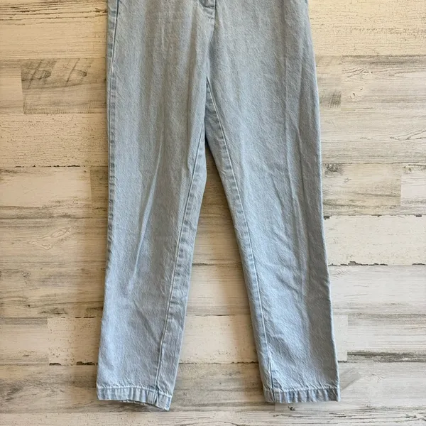 Zara High Waisted Sailor Jeans Light Wash Blue Gold Button Slim Leg XS 6147/157 - Image 7