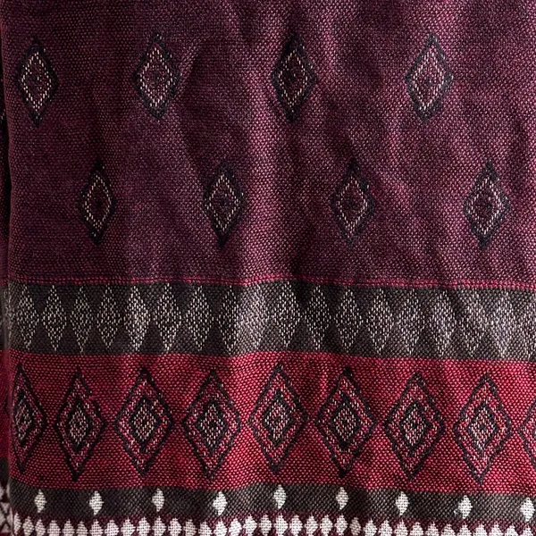 Boho Southwestern Sleeveless Cardigan Fringe Vest John‎ Mark Burgundy large - Image 4