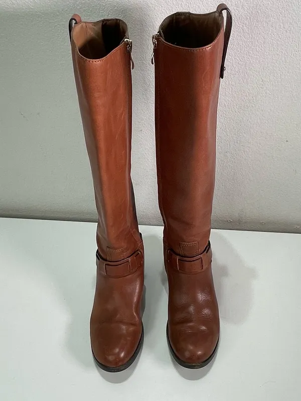 Franco Fortini Campbell Brown Leather Tall Riding Boots Knee High Women's 5.5 M - Image 2