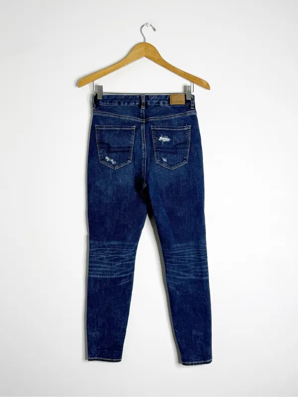 American Eagle Dream Jean Curvy Super Hi-Rise Jegging Size 4 Short Distressed - Image 2