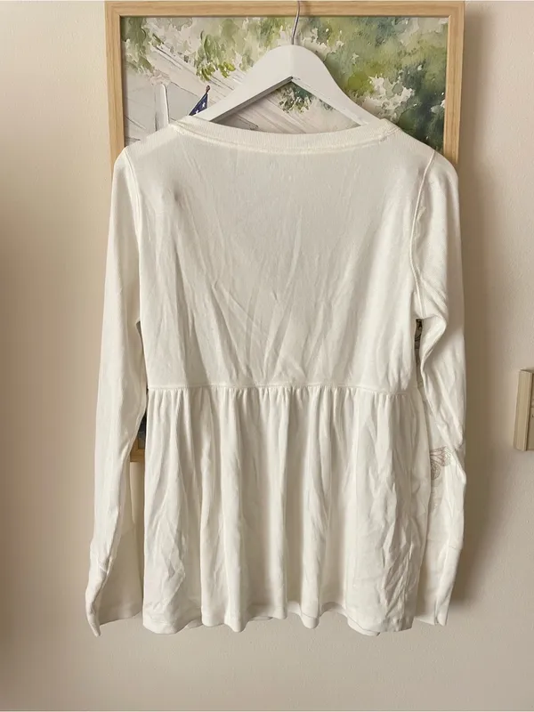 Hollister Y2K Modern Style Easy Long Sleeve Butterfly Pattern Babydoll Top New - Image 5