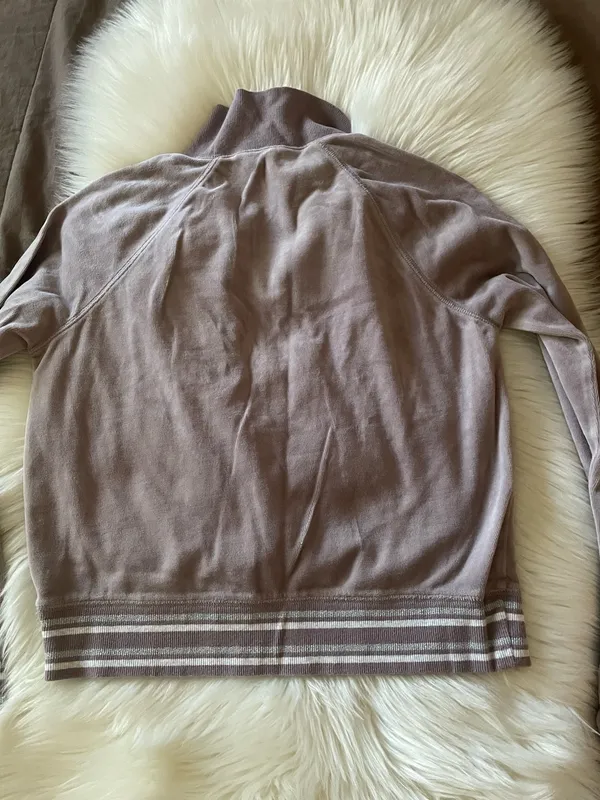 Victoria's Secret Silver Gray Velour Half Zip Sweater - Image 7