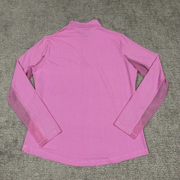 IBKUL Shirt Womens Medium Pink White Golf Pickleball UPF50+ Beach Top 1/4 Zip - Image 5