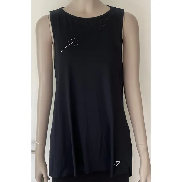Gymshark Black Laser Cut Tank Top  - Image 6