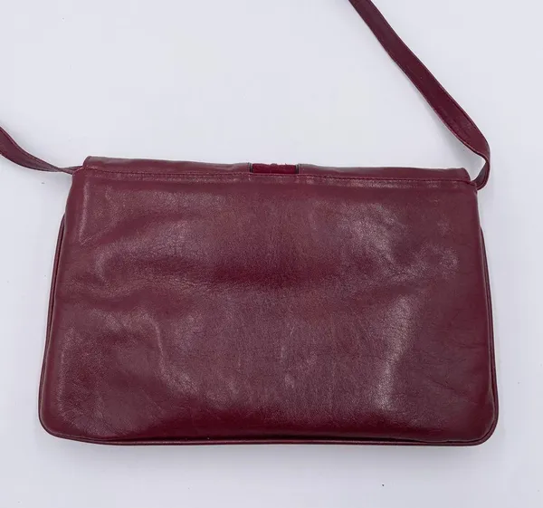 Vintage 60s 70s Stanley Blacker Designer Shoulder Bag Purse Burgundy Red Leather - Image 6