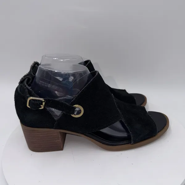 UGG Koolaburra Kaiah Sandals Women's 8.5 Black Suede Comfort Caged Block Heel‎ - Image 2