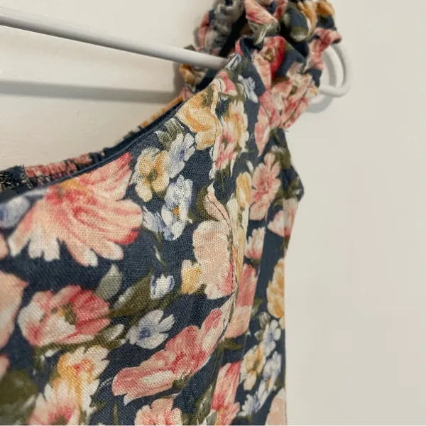 ABERCROMBIE & FITCH A&F Off the Shoulder Corset Mini Dress Blue Pink Etc Floral - Image 9