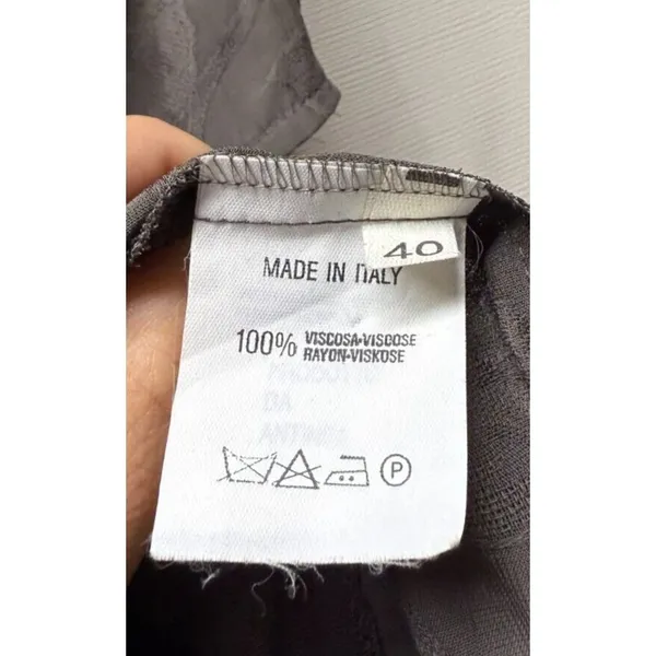 Emporio Armani‎ Womens Sheath Dress Gray Size S 40 Floral Semi Sheer Pleated - Image 6