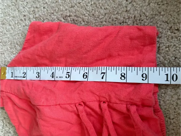 Abercrombie And Fitch Coral Red Linen Blend Summer Beach Lace Up Crop Size Large - Image 12