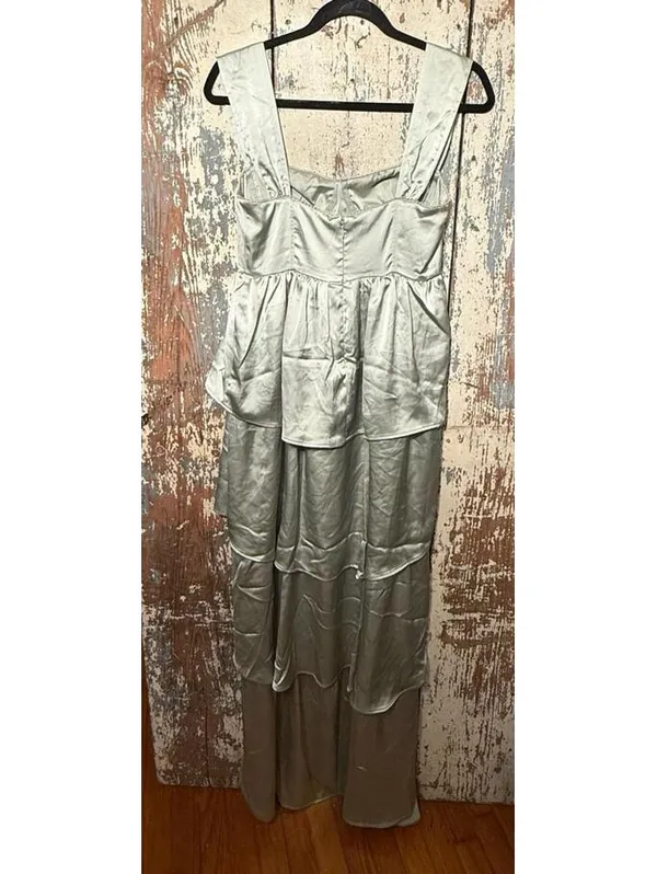 WeWoreWhat Corset High Low Maxi dress Fog Green size 4 - Image 5