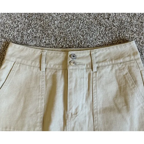 Edikted Khaki Metal O-Ring Miniskirt Distressed Hem S NWT - Image 4