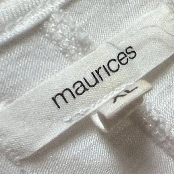 Maurices White and Blue Paisley Tank Top with handkerchief edge - Image 2