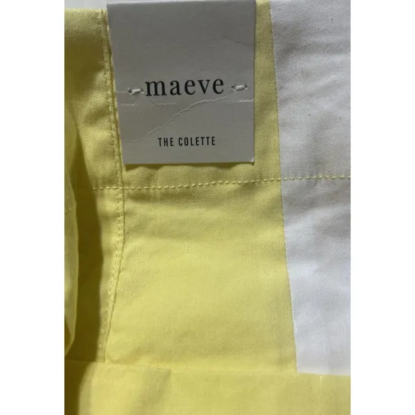 Anthropologie Maeve The Colette Cropped Wide Leg Pant Yellow Linen Size 34 NEW - Image 5