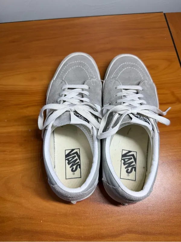 Vans Sk8‎ Low "Drizzle" Suede Sneaker Low Top Grey White Leather Skate W9 - Image 3