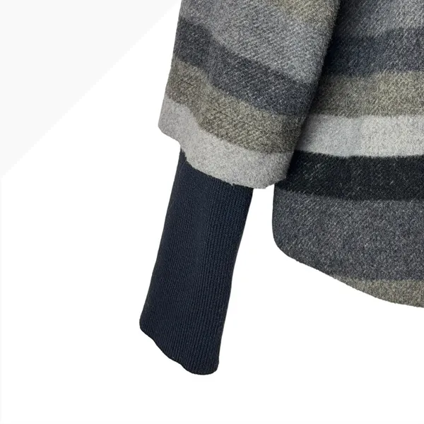 Prana‎ Lily Wool Blend Jacket Women Small Grey Striped Gorpcore Full Zip Coat - Image 6