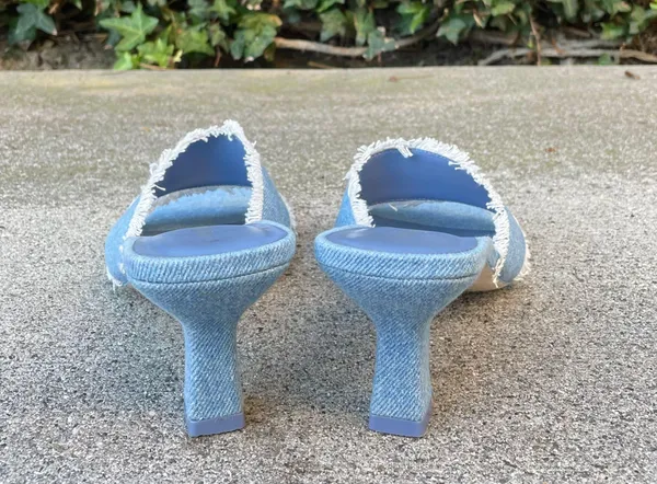Fae denim fringe slides sandals size IT 39 US 9 - Image 6