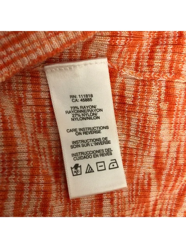 Michael Kors Womens Orange Chain Strap Tank Top L Knit Marled Logo Charm - Image 5