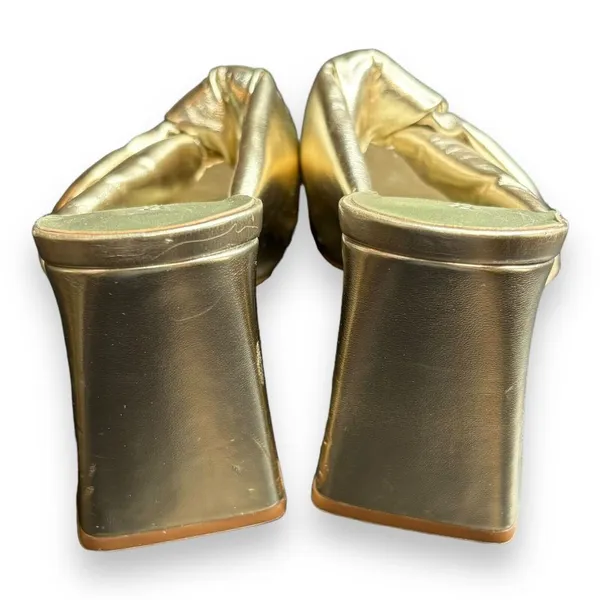 Open Edit Nordstrom‎ Saydee Gold Metallic Puff Sandal Heel Sz 7.5 - Image 3