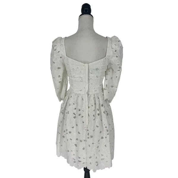 Cara Cara NWT Hart Eyelet Dress Cotton Square Neck‎ Mini Dress Brodererie Size 4 - Image 12