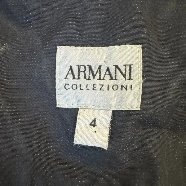 4/ S sleeveless Armani shirtdress button-front belt LBD Short Luxury Designer - Image 5