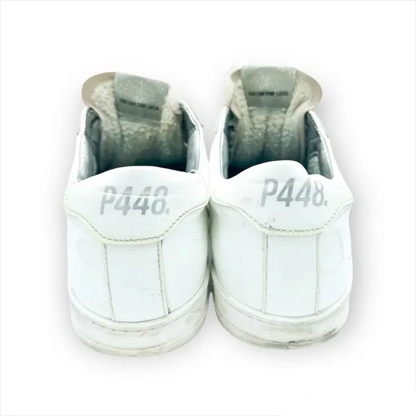 P448 John Sneaker Coated Leather Faux Fur Tongue Lace Up Shoes Size 38 - Image 6