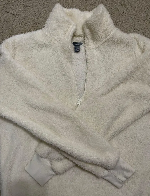 Aerie White Oversized Plush Quarter-zip - Image 2