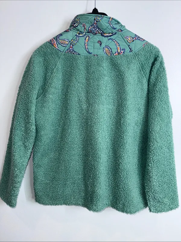 Vera Bradley Manor teddy fleece quarter zip pullover size medium - Image 6