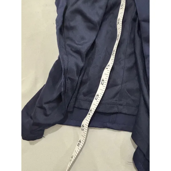 Lulus Navy Blue Satin One Shoulder High Low Ruched Formal Maxi Dress Small - Image 8