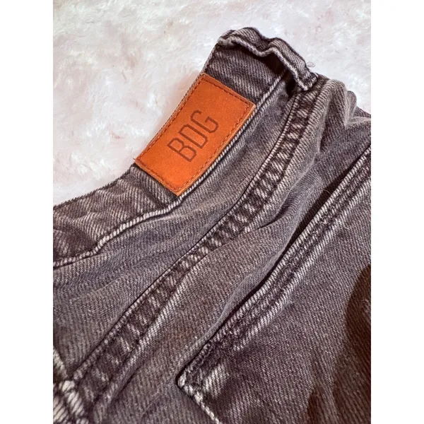 BDG Urban Outfitters Black Distressed Denim Mom Skirt Frayed‎ Hem Size W25 L32 - Image 12