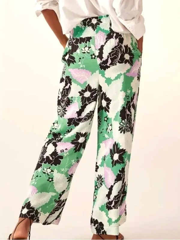 EUC Anthropologie Maeve Floral Wide Leg Pants Size - Image 4