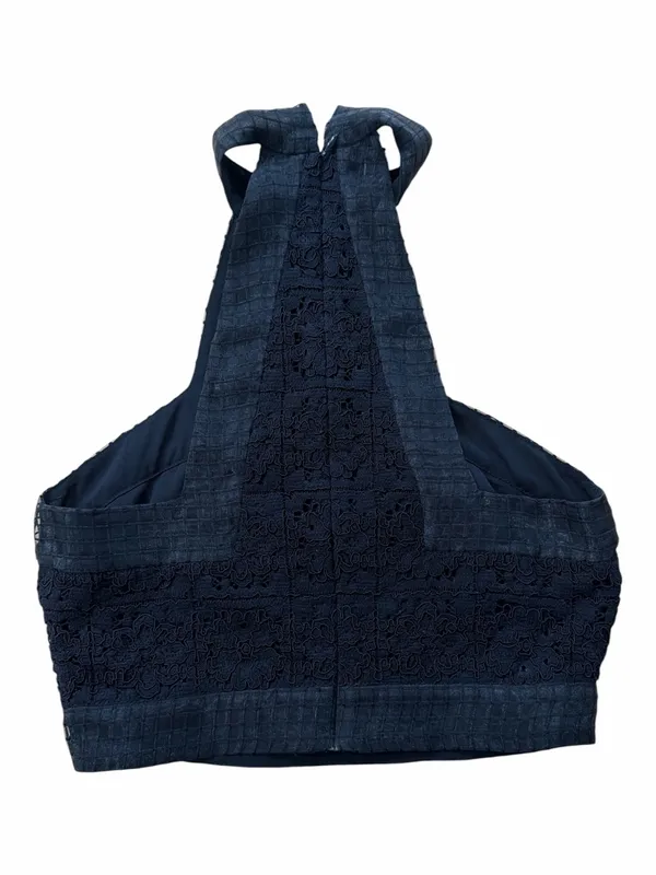 ALEXIS Janek Black Lace Halter Crop Top - Image 2